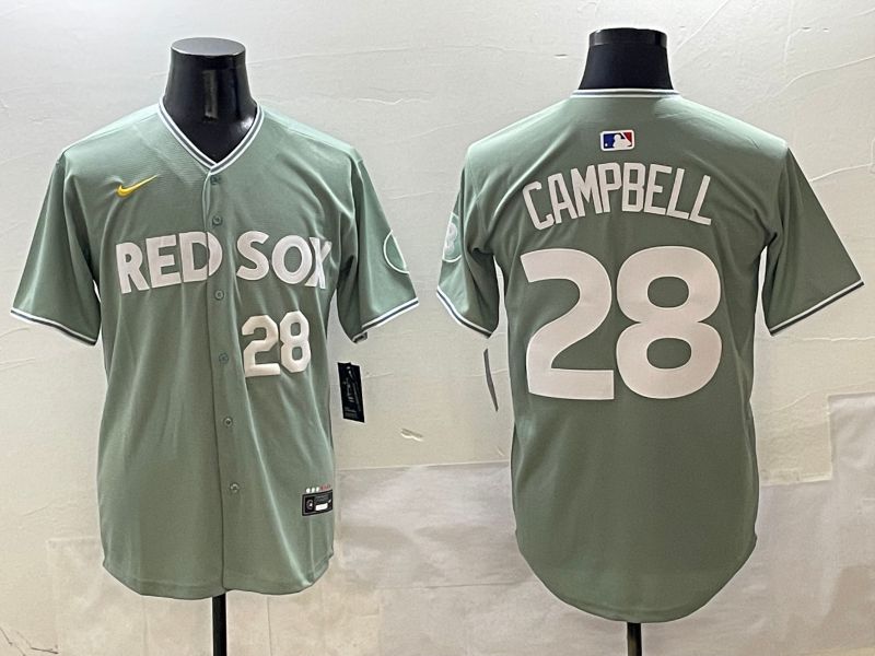 Men Boston Red Sox 28 Campbell Green Joint Name Nike 2025 MLB Jersey style 4251